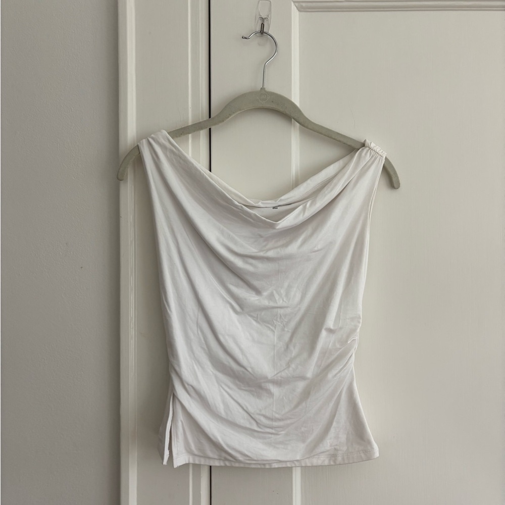 Abercrombie & Fitch Off the Shoulder White Tank